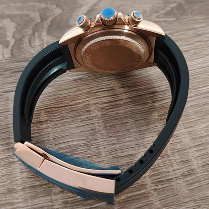 316L Steel 39mm RoseGold-Mulan Case+Watch Rubber Strap Case Fit VK63
