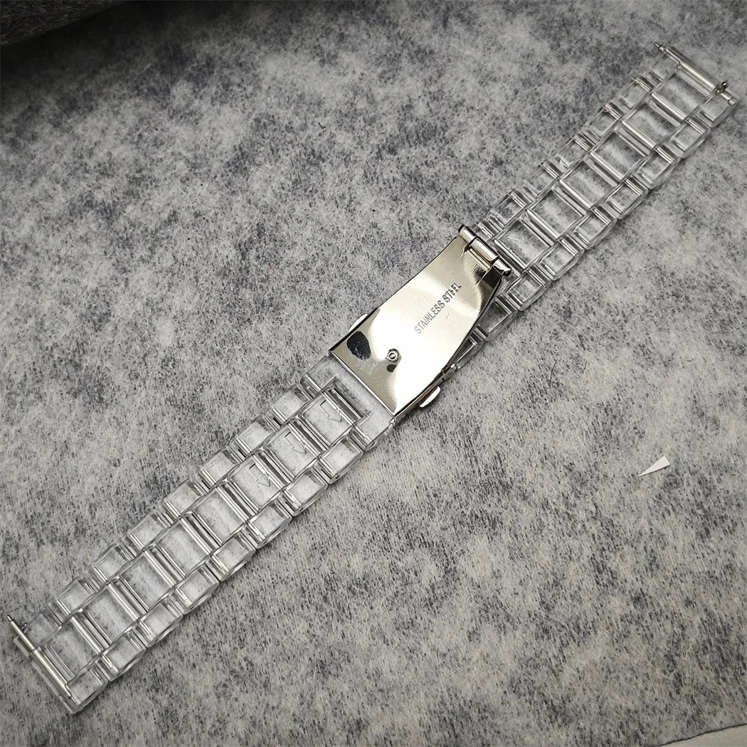 40mm Transparent Watch Case 20mm Bands Set Luminous Acrylic Case for NH35/NH36