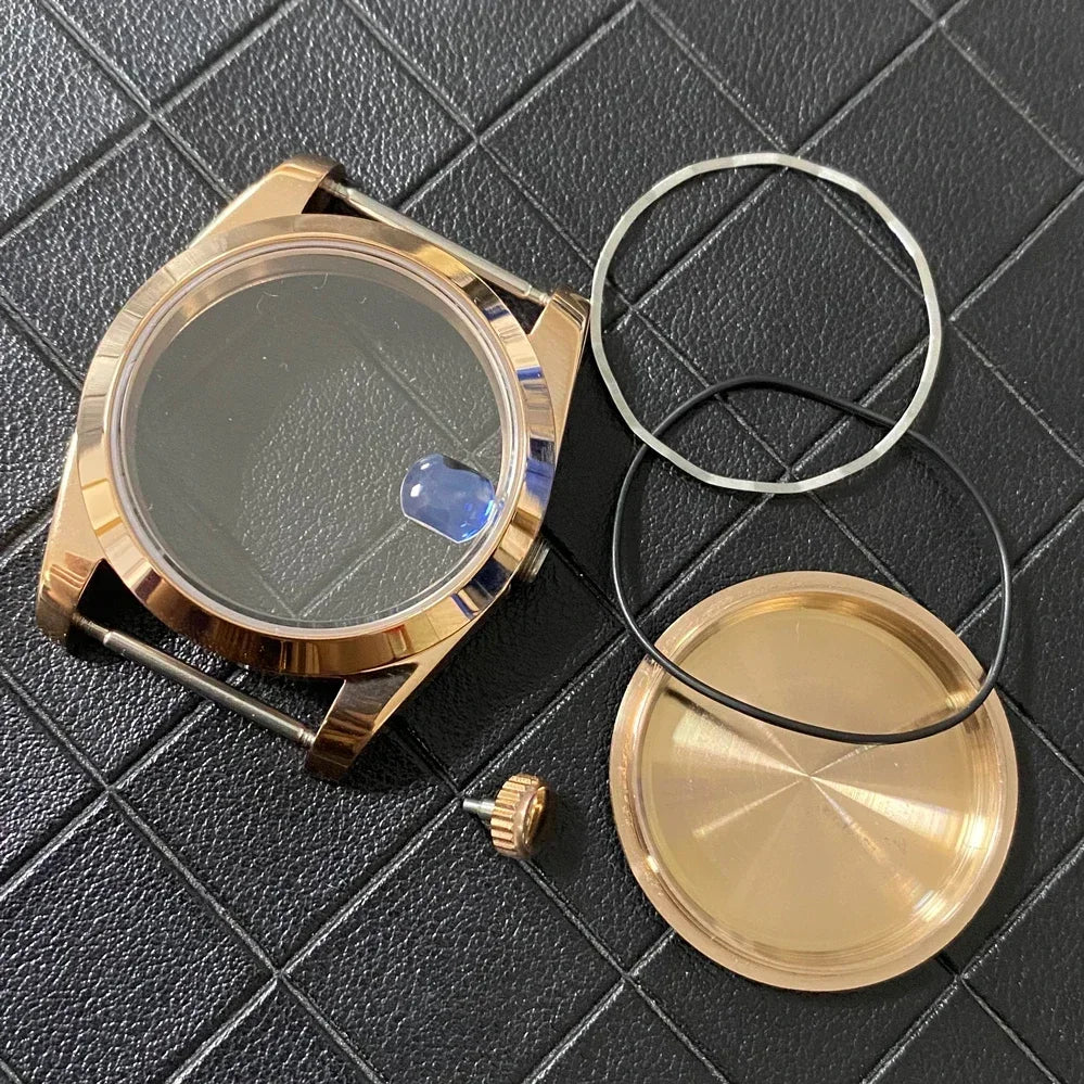 36/39mm Rose Gold Case Oyster Watch Case with Sapphire Crystal for NH35/NH36/4R
