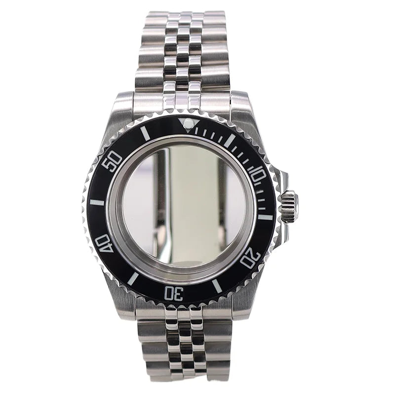 40mm Watch Case Steel For Nh36 Nh35 4R36 Eta2824 Miyota 8215 Ceramic Bezel