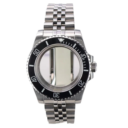 40mm Watch Case Steel For Nh36 Nh35 4R36 Eta2824 Miyota 8215 Ceramic Bezel