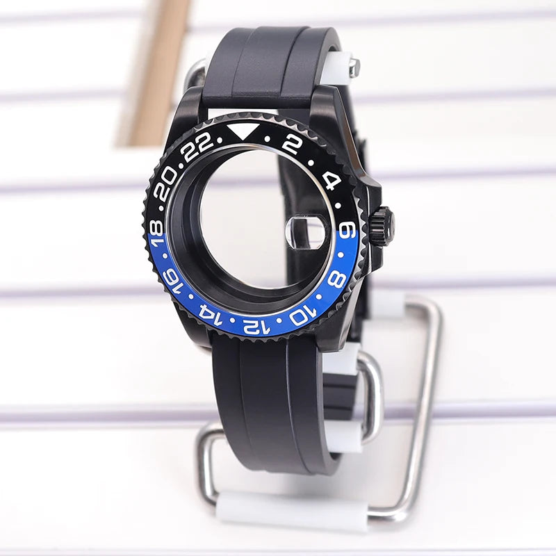 40mm Watch Case PVD Strap Sapphire For NH35 NH36 NH34 ETA 2824 8215 GMT SUB
