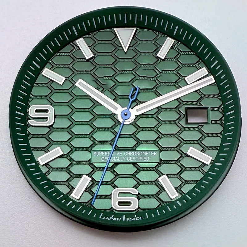 39.5mm Land-Dwellwe Watch Case+Strap Sapphire Glass Luminou 33.8mm Dial Fit NH35