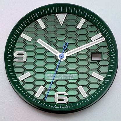 39.5mm Land-Dwellwe Watch Case+Strap Sapphire Glass Luminou 33.8mm Dial Fit NH35