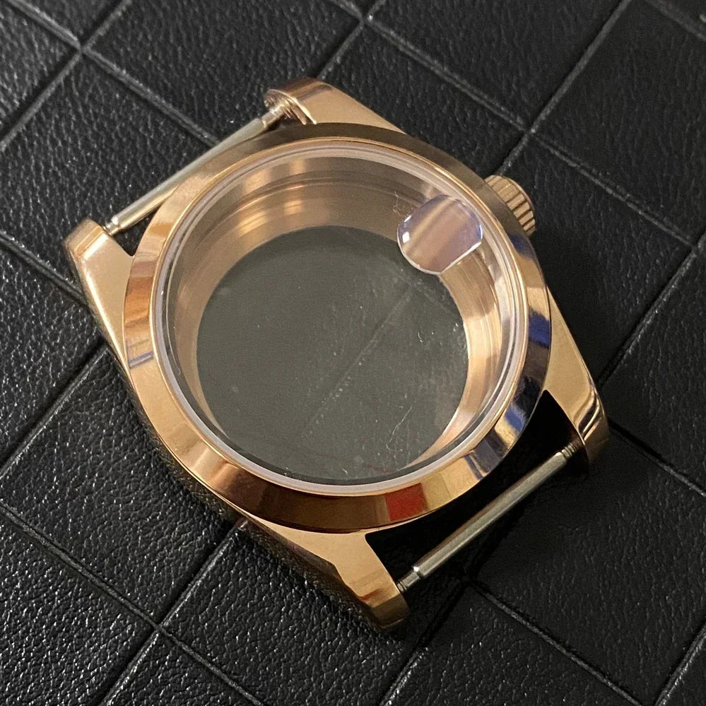 36/39mm Rose Gold Case Oyster Watch Case with Sapphire Crystal for NH35/NH36/4R