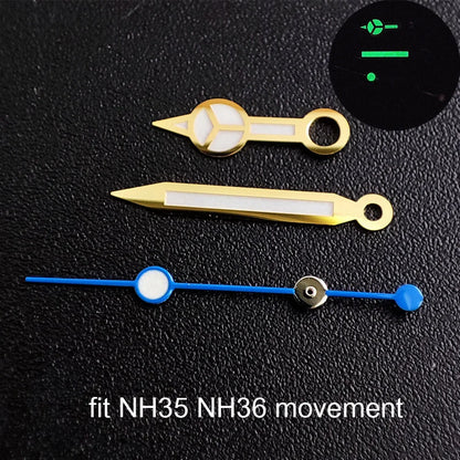 Watch hands green luminous hands fit NH 35 NH36 ETA 2836 2824 Miyota 8205 8215 movement