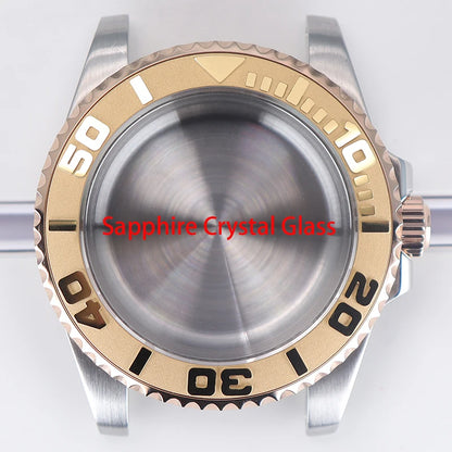 40mm Watch Case Sapphire For NH34/35/36 Eta2824 PT5000 Miyota8215 8205 YACHT