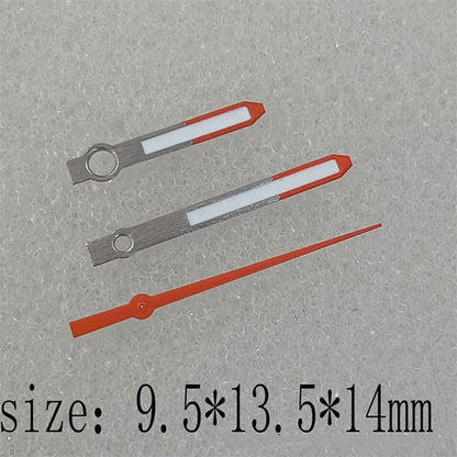 White Orange Watch Hands for NH35 NH36 Movement Green Luminous 9.5*13.5*14mm