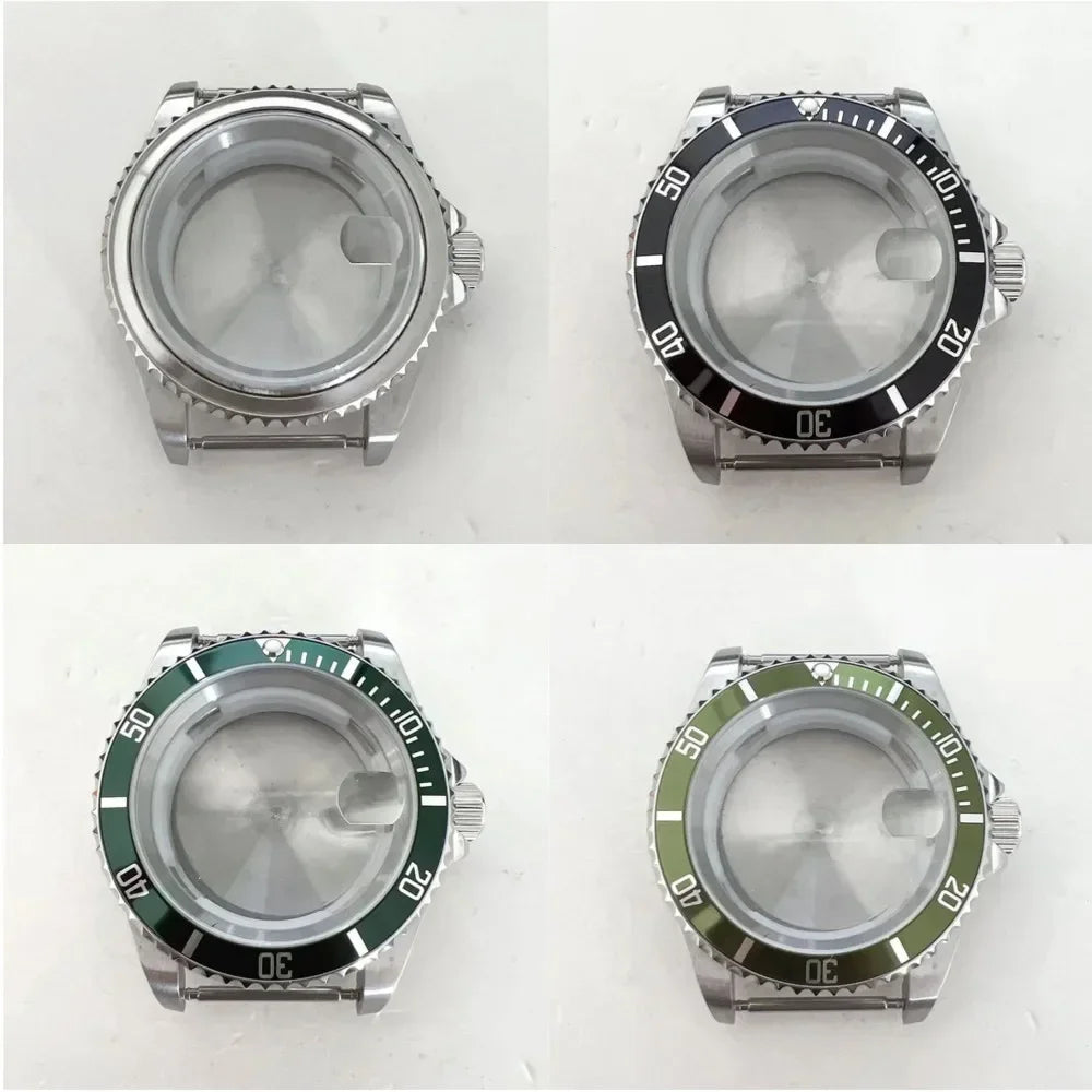 40MM Stainless Steel Watche Case Aluminum Bezel Sapphire for 8215/8200/8205/2813
