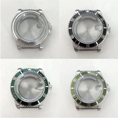 40MM Stainless Steel Watche Case Aluminum Bezel Sapphire for 8215/8200/8205/2813