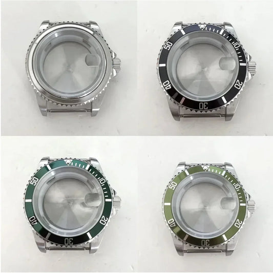 40MM Stainless Steel Watche Case Aluminum Bezel Sapphire for 8215/8200/8205/2813