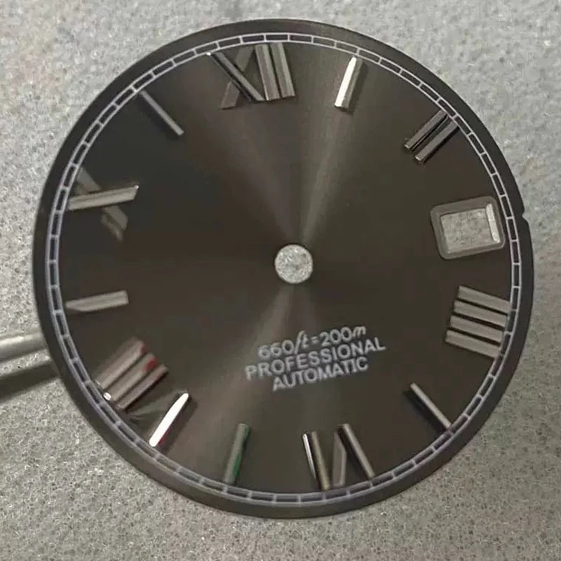 28.5mm NH35 Dial S Logo Dial Roman Numerals Dial For NH35/NH36 Vertical Lines