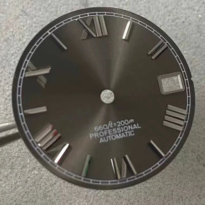 28.5mm NH35 Dial S Logo Dial Roman Numerals Dial For NH35/NH36 Vertical Lines