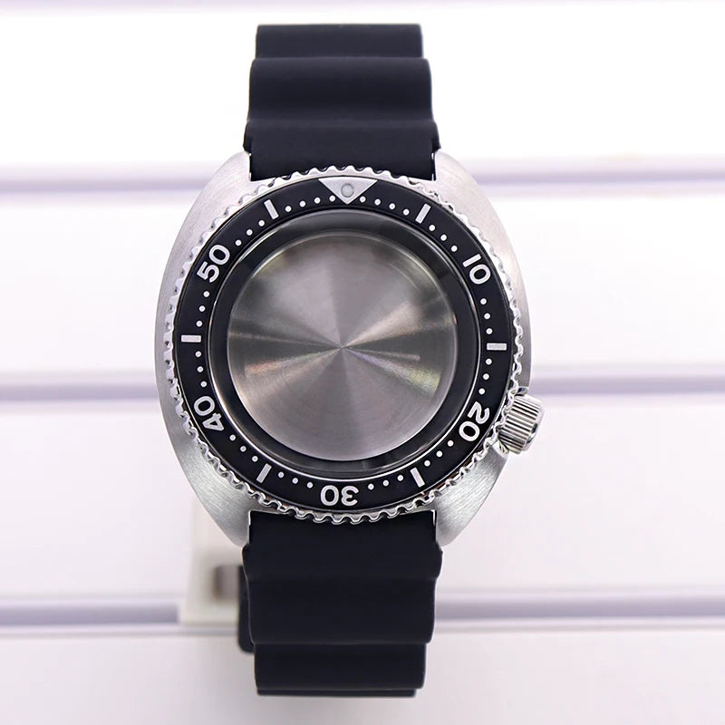 45mm Steel Watch Case Sapphire Glass For Mod skx big Abalone NH35 NH36 NH38
