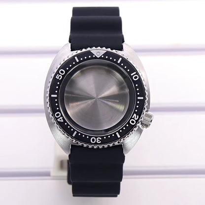 45mm Turtle Abalone Watch Case For NH35 NH36 NH34 NH38 Steel Chapter Ring Bezel