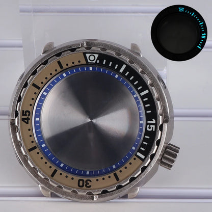 47mm Steel Watch Case C3 Bezel For NH35 NH36 NH38 Tuna Can Mod 200M Waterproof