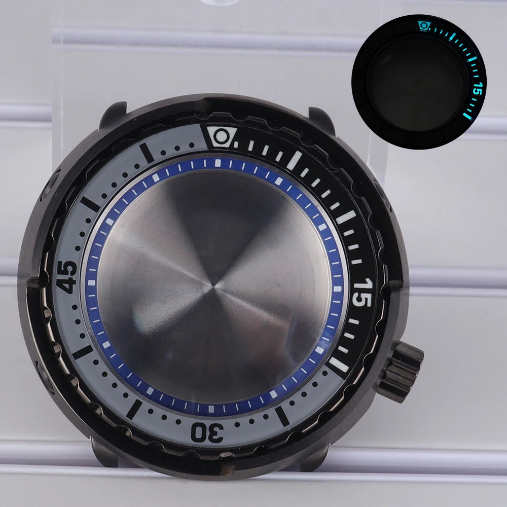 47mm Watch Case Sapphire Crystal For NH35/36 NH38 Modified Tuna Canned C3 Bezel