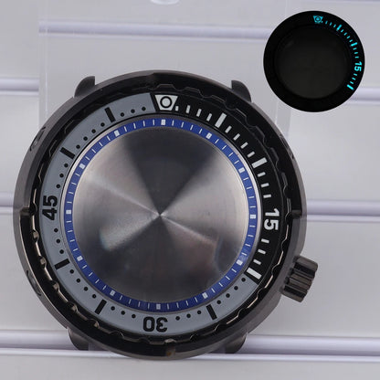 47mm Watch Case Sapphire Crystal For NH35/36 NH38 Modified Tuna Canned C3 Bezel