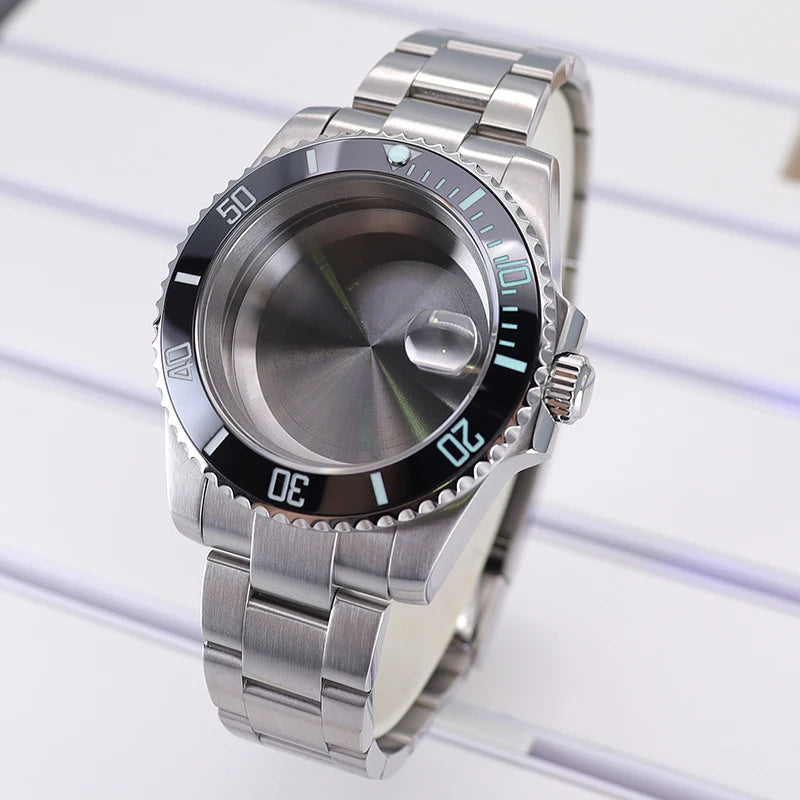 40mm Diver Watch Case Sapphire For NH34/35/36 4R36 8215 Eta 2824 C3 Bezel SUB