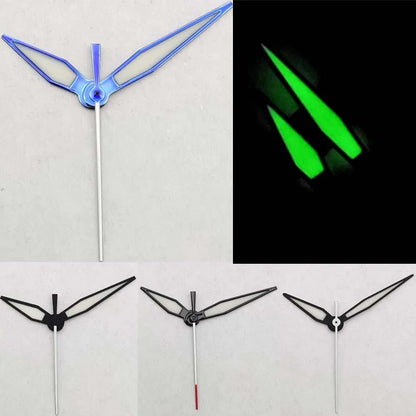 Black/Blue Watch Hands With Green Luminous Fit for NH35 NH36 Movement 3Pins