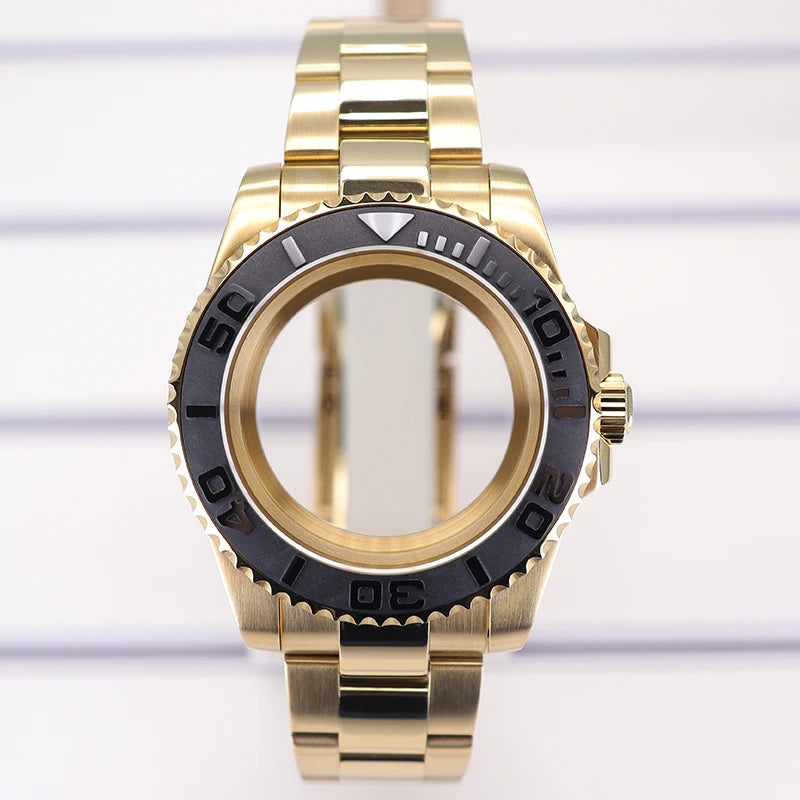 PVD 40mm Watch Case Sapphire For Nh35 Nh36 Nh34 Nh38 Eta 2824 Miyota 8215 YACHT