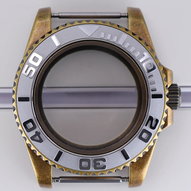 40mm Bronze SUB Watch Case Bezel For NH35/36 GMT NH34/38 4R36 Sapphire Crystal