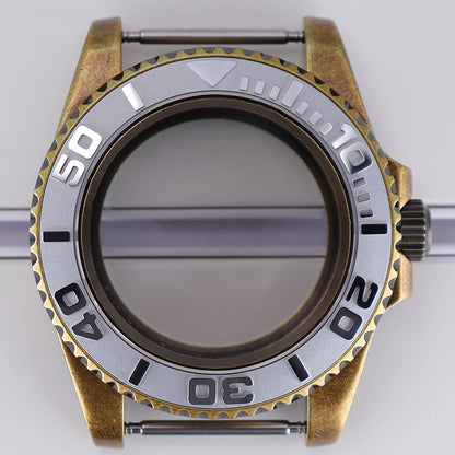 40mm Bronze SUB Watch Case Bezel For NH35/36 GMT NH34/38 4R36 Sapphire Crystal