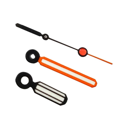 Black Orange Watch Hands With Green Luminous for NH35 NH36 Movement