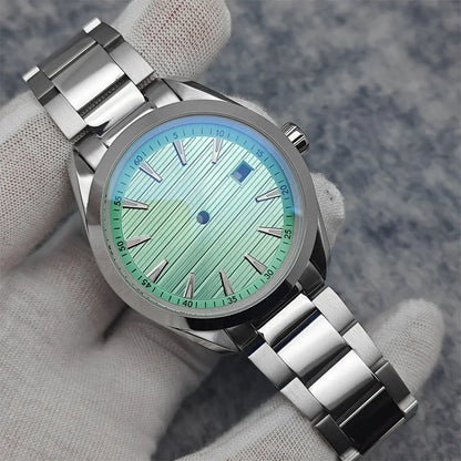 41MM Watch Case with Sapphire Crystal Clear Back+Strap+Dial+Hand for NH35/NH36