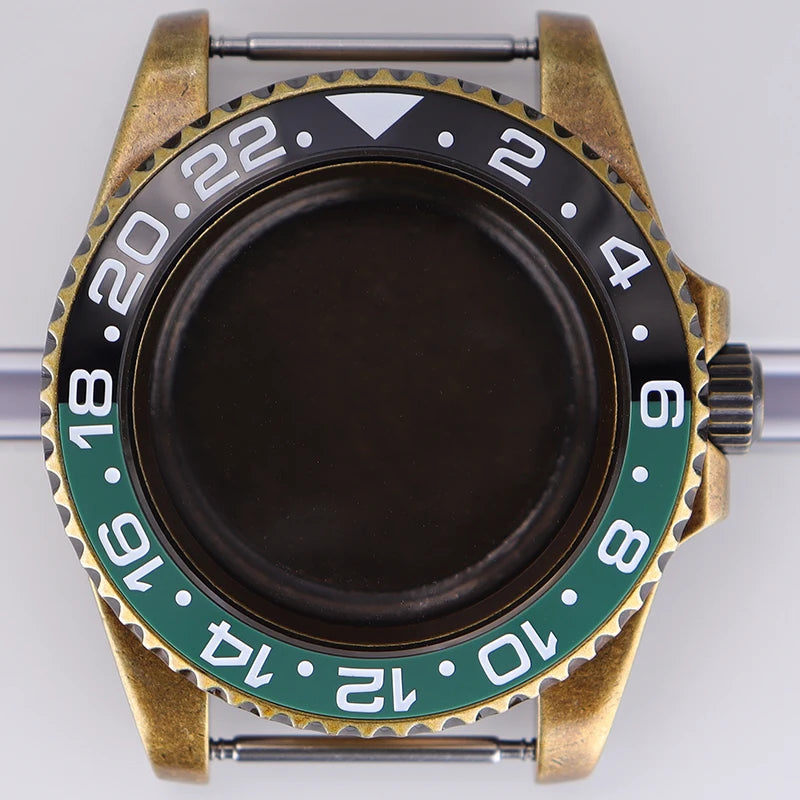 40mm Bronze SUB Watch Case Bezel For NH35/36 GMT NH34/38 4R36 Sapphire Crystal