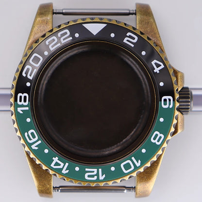40mm Bronze SUB Watch Case Bezel For NH35/36 GMT NH34/38 4R36 Sapphire Crystal