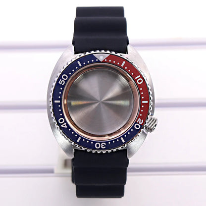 45mm Turtle Abalone Watch Case For NH35 NH36 NH34 NH38 Steel Chapter Ring Bezel