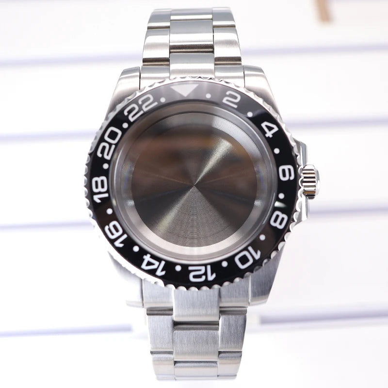 Silver 40mm Diver Case Sapphire  For NH35 NH36 NH34 NH38 Miyota 8215 Eta 2824