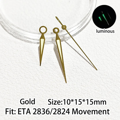 Modified Green Luminous Watch Hands Fit  ETA 2836 2824  Multiple Styles