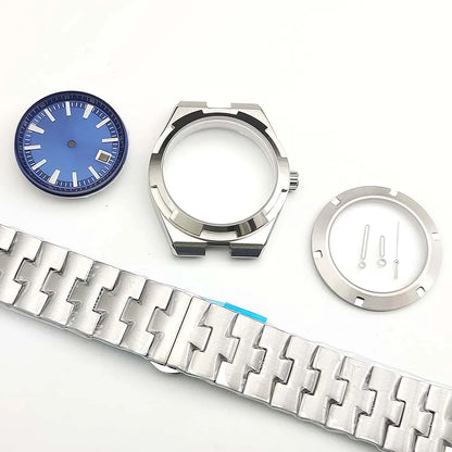 41mm Watch Case Strap Set for NH35 NH36 Sapphire Glass Transparent Back Cover