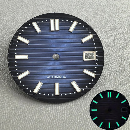 30.5mm Nautilus Green Luminous Watch Dial Fits NH35 NH36 NH38 4R35 4R36 6R 7S26
