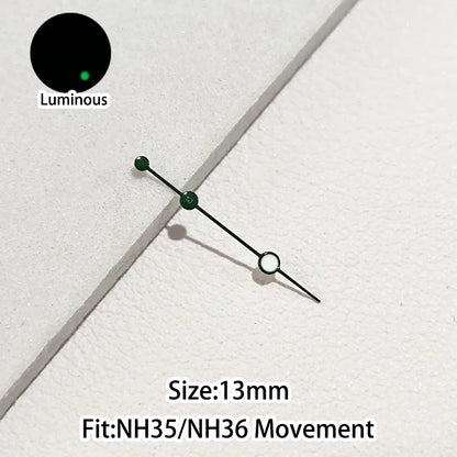 Green/Blue Green Luminous Watch Hands Fit NH35 NH36 Personalized Second Hand