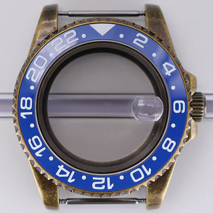 40mm Bronze SUB Watch Case Bezel For NH35/36 GMT NH34/38 4R36 Sapphire Crystal