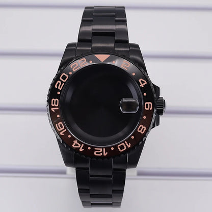40mm Watch Case PVD Strap Sapphire For NH35 NH36 NH34 ETA 2824 8215 GMT SUB