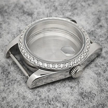 Oyster Diamond tainless Steel Watch Case with Sapphire Crystal Sfor NH35/NH36/4R