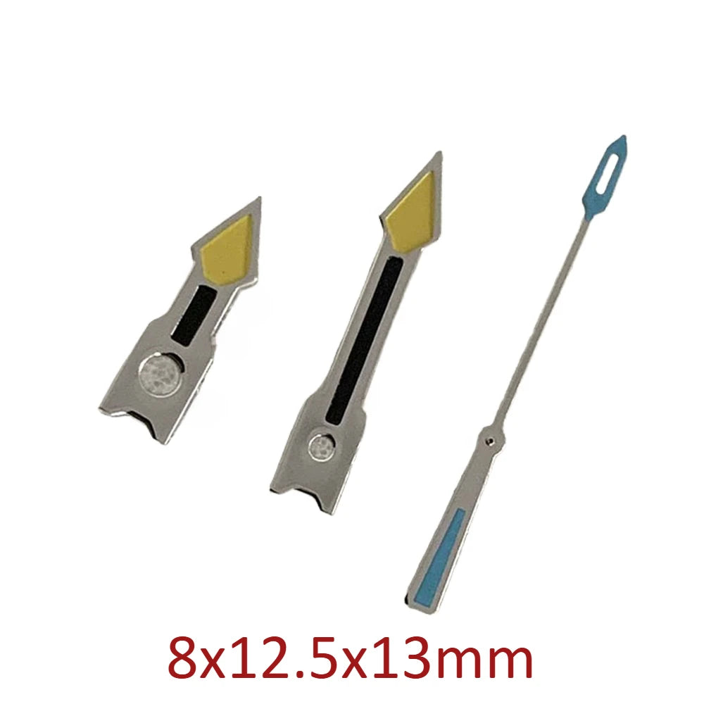 Patchwork Color Silver Trim No Luminous Watch Hands for NH35 NH36 4R 7S