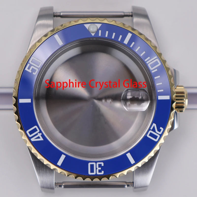 40mm Watch Case Ceramic Bezel Sapphire For NH35/36 Miyota 8215 Eta 2824 PT5000
