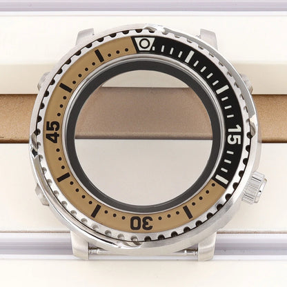 43mm Watch Case For NH34 NH35 NH36 NH38 Tuna Sapphire Crystal Luminous Bezel
