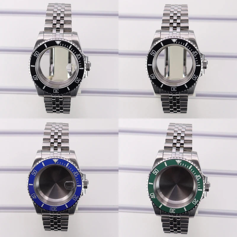 40mm Watch Case Ceramic Bezel Sapphire For Nh35 Nh36 Nh34 Sub Eta2824 Miyota8215