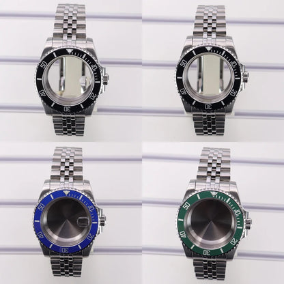 40mm Watch Case Ceramic Bezel Sapphire For Nh35 Nh36 Nh34 Sub Eta2824 Miyota8215