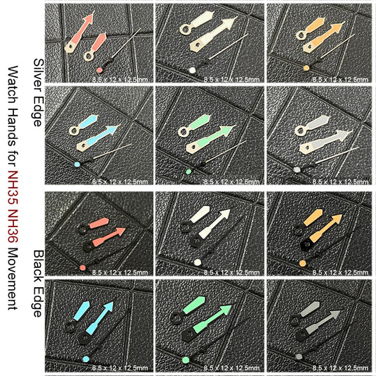 Green Luminous 3Pins Watch Hands for NH35/NH36/4R WristWatch Hands