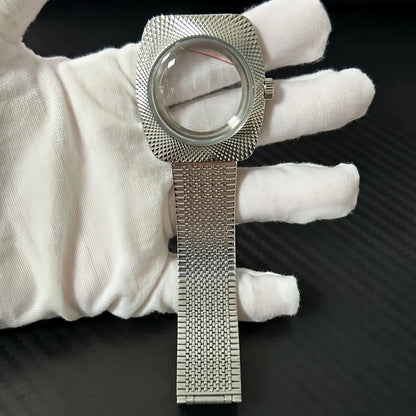 36.5mm Watch Case+Watch Strap Polished Bird's Nest Design for NH35/NH36/7S