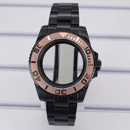 40mm Watch Case PVD Strap Sapphire For NH35 NH36 NH34 ETA 2824 8215 GMT SUB