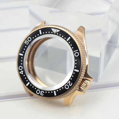 Rose Gold 38mm Watch Case Sapphire Glass Ceramic Bezel For NH35 NH36 4R36 NH35