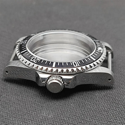 39.5mm Steel Watch Case Retro Flat Mirror Case Sapphire Crystal Fit NH35 NH36